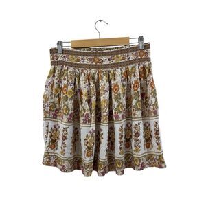 Cupcakes and Cashmere Large Skirt A-Line Bohemian Floral Elastic Waist Womens